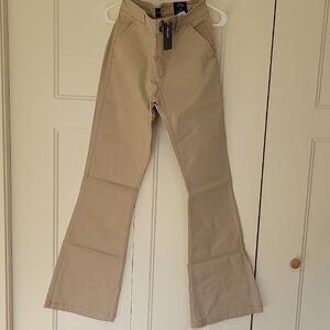NWT AE 12L American Eagle Outfitters Artist Flare Khaki Pants